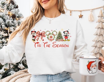 Sweatshirt Mickey joyeux Noël, chemise de Noël Disney, chemise Tis The Season, t-shirt fête joyeux Noël de Mickey, t-shirt des fêtes de Disneyland