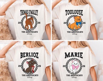 The Aristocats 2026 Shirts, Disney Cats T-Shirt, Marie Duchess Berlioz Tshirt, Toulouse Thomas O'Malley Shirt, Disney Family Matching Tee
