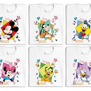 Retro Mickey And Friends Matching Sweat, Disney 90s Style Shirt, Disneyland Squad Sweat, Disney Family Matching Shirts, Disney Trip 2025 Tee