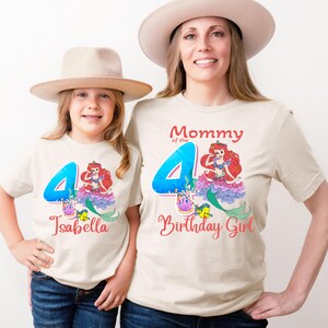 Birthday Princess Ariel Shirt, Custom Disney Little Mermaid Shirt, Disney Family Matching Shirt, Princess Ariel Birthday Party Shirt