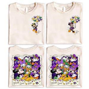 Mickey and Minnie Mardi Gras Shirt, Disney Mardi Gras Trip 2025 Tee, Mardi Gras Parade Shirt, Louisiana Festival Shirt, Family Carnival Tee