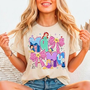 Disney Princess Mama Shirt, Princess Ariel Elsa Snow White Mama T-Shirt, Disney Mother's Day Tees, Disneyland Mom Trip Tee, Disney Mom Shirt