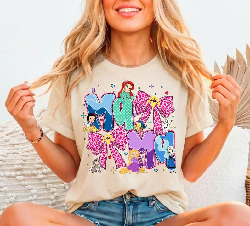 Disney Princess Mama Shirt, Princess Ariel Elsa Snow White Mama T-Shirt, Disney Mother's Day Tees, Disneyland Mom Trip Tee, Disney Mom Shirt