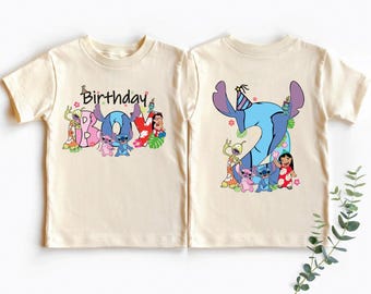 Disney Stitch And Angel Geburtstag Junge Shirt, Disney Familie Passende Geburtstag Shirts, Disneyland Geburtstag Shirt, Stitch And Angel Party Shirt