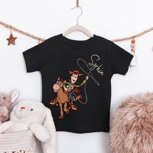 Personalized Woody Shirt, Custom Name Toy Story T-Shirt, Woody and Bullseye Kids Shirt, Disney Pixar Toy Story Boys Girls Tee, WDW Trip Tees