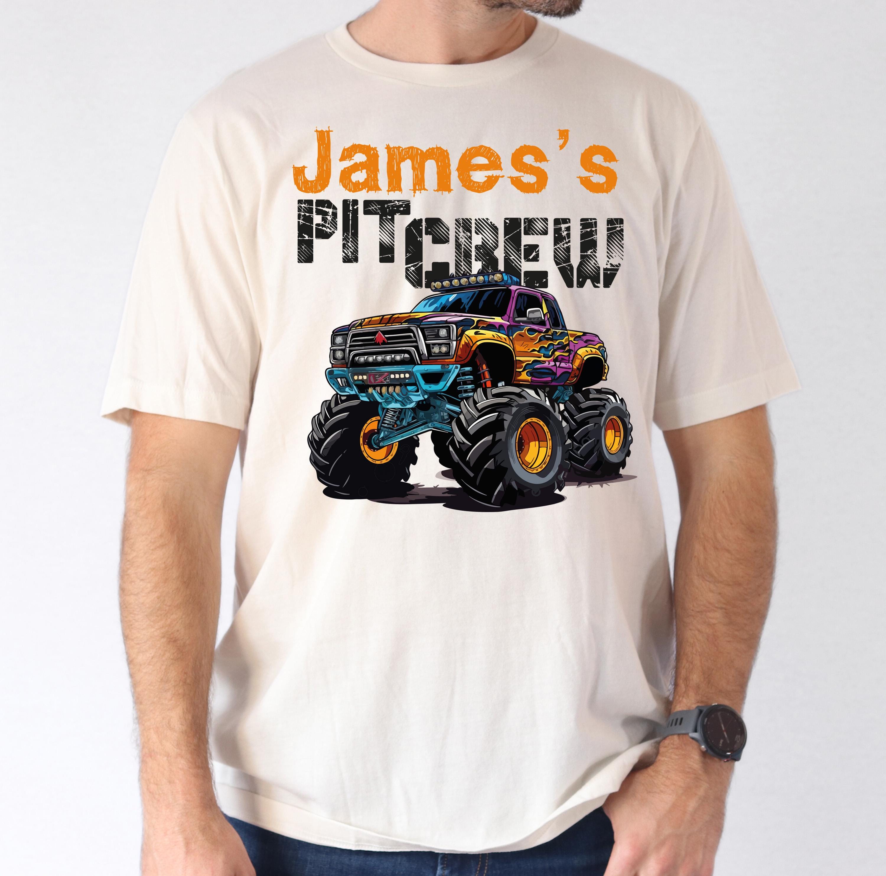 Pit Crew Monster Truck Shirt, Custom Race Party Birthday Boy Shirt, Monster Truck Racing Tee, Race Lover Tee, Birthday Matching T-Shirt