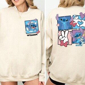 Retro Stitch Portrait Shirt, Custom Name Stitch T-Shirt, Disney Lilo And Stitch Tee, Stitch Aloha Sweater, Stitch Lover Sweatshirt