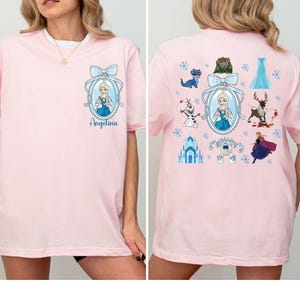 Princess Elsa Coquette Mirror Shirt, Disney Frozen Bow Sweat, Custom Disney Girls Trip 2025 Hoodie, Watercolor Princess Vacation Shirt