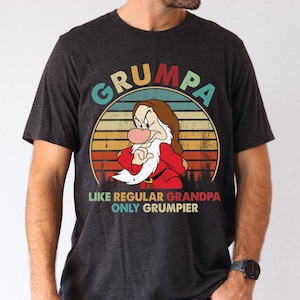 Disney Grumpy Dwaft-shirt, T-shirt Grumpa Like A Regular Grandpa, Disney Vaderdagcadeau T-shirt, Wdw Family bijpassende T-shirt, alleen T-shirt chagrijniger