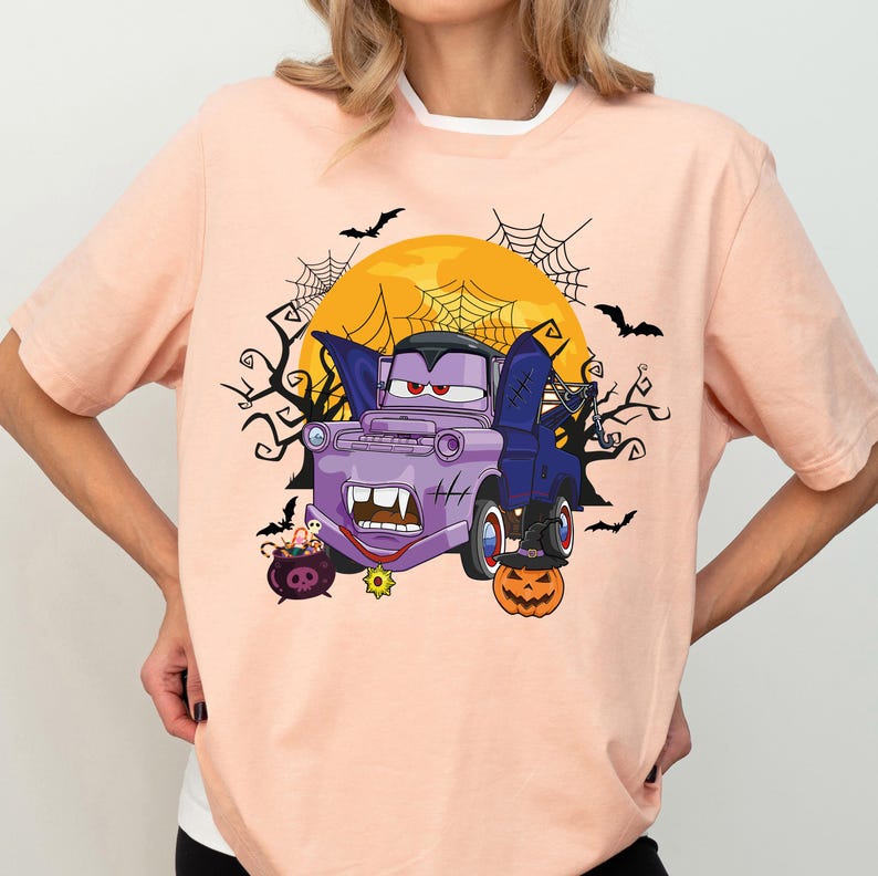 Tow Mater Halloween Shirt, Disney Cars Horror T-Shirt, Disney Spooky Season Shirt, Trunk or Treat Cars Sweat, Halloween Party 2025 Tee