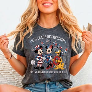 Disney 250 Years Of America Shirt, Mickey And Friends USA 250th Anniversary T-Shirt, Mickey Minnie Pluto US Sweater, WDW Patriotic Trip Tee