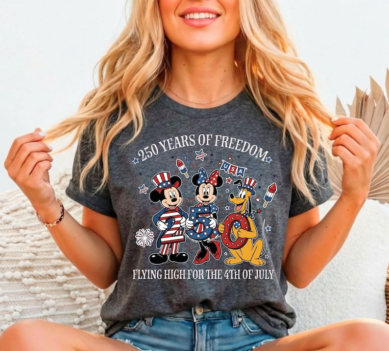 Disney 250 Years Of America Shirt, Mickey And Friends USA 250th Anniversary T-Shirt, Mickey Minnie Pluto US Sweater, WDW Patriotic Trip Tee