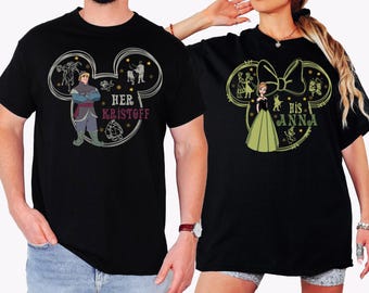 Disney Frozen Valentine's Day Shirt, Disney His Anna Her Kristoff Valentine Tee, Disneyland Couple Matching 2025 Tee, Disney Honeymoon Shirt