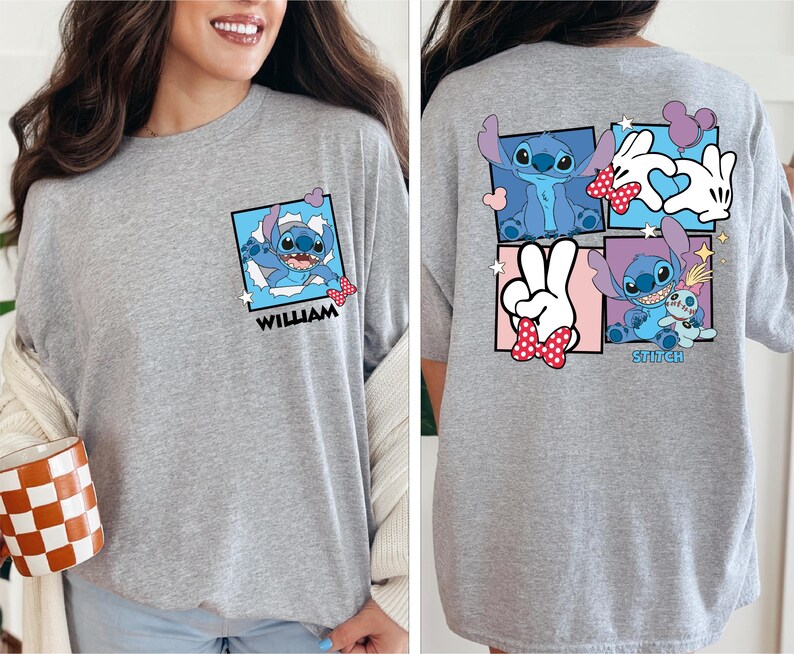 Retro Stitch Portrait Shirt, Custom Name Stitch T-Shirt, Disney Lilo And Stitch Tee, Stitch Aloha Sweater, Stitch Lover Sweatshirt