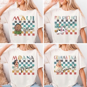 Prinzessin Moana Kariertes Shirt, Disney Moana Sweatshirt, Disneyland Familien Urlaub Shirt, Disney Maui Hei Hei Shirt, Familien Reise 2025 T-Shirt