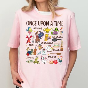 Once Upon A Time Disney Princess Shirt, Vintage Disney World All Princess Group T-Shirt, Wdw Girls Trip Tee, Magic Kingdom Fairytale Shirts