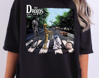 Star Wars Droids Abbey Road Shirt, R2-D2 BB-8 C3-PO Tee, Disney Galaxy&#39;s Edge Shirt, Dark Side Shirt, Disneyland Family Vacation Sweatshirt