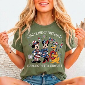 Disney 250 Years Of America Shirt, Mickey And Friends USA 250th Anniversary T-Shirt, Mickey Minnie Pluto US Sweater, WDW Patriotic Trip Tee