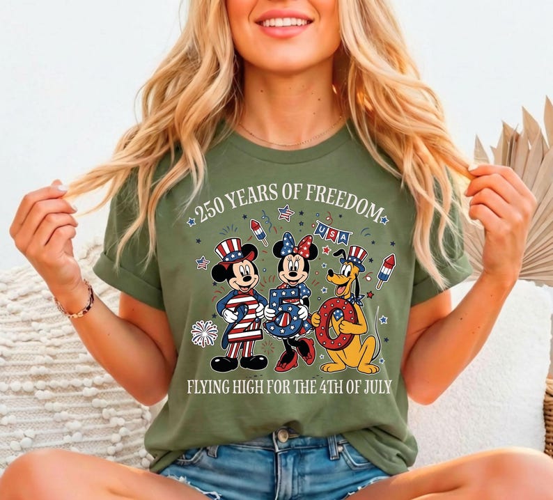 Disney 250 Years Of America Shirt, Mickey And Friends USA 250th Anniversary T-Shirt, Mickey Minnie Pluto US Sweater, WDW Patriotic Trip Tee