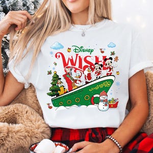Mickey & Friends Wish Cruise Christmas Shirt, Disney Cruise Line Xmas T-Shirt, Disneyland Family Holiday Tee, Disney Very Merrytime Sweat