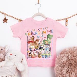 Retro Disney Toy Story You've Got A Friend In Me Shirt, Woddy Jessie Buzz Kids Shirt, Toy Story Characters T-Shirt, Disneyland Trip Tees
