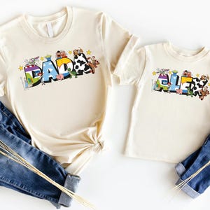 Toy Story Dada & Kids Shirt, Custom Disney Toy Story Family T-Shirt, Fathers Day Gift Tee, Dad Son Matching T Shirt, Disney Trip Shirt