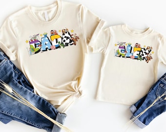 Toy Story Dada & Kinder Shirt, benutzerdefinierte Disney Toy Story Familie T-Shirt, Vatertagsgeschenk T-Shirt, Papa Sohn passende T-Shirt, Disney Trip Shirt