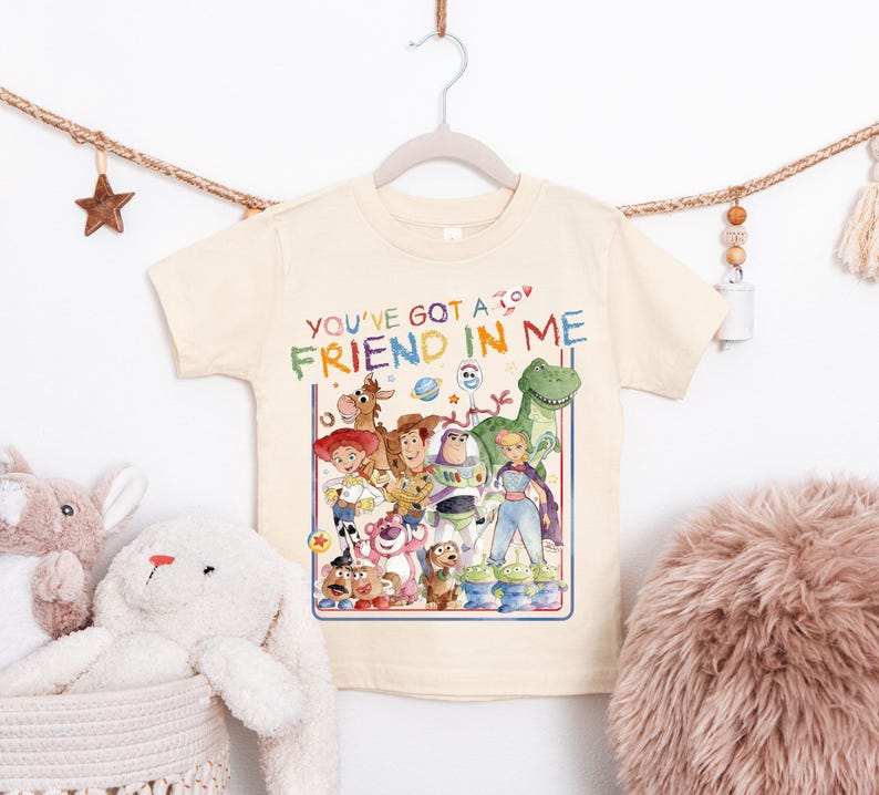 Retro Disney Toy Story You've Got A Friend In Me Shirt, Woddy Jessie Buzz Kids Shirt, Toy Story Characters T-Shirt, Disneyland Trip Tees
