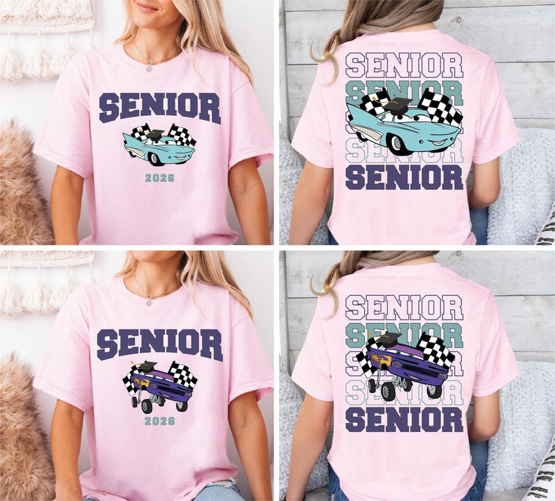 Pixar Cars Senior 2026 Shirt, Lightening McQueen Tow Mater T-Shirt, Disney Graduation 2026 Tee, Disneyland Class Of 2026 Graduation Trip Tee