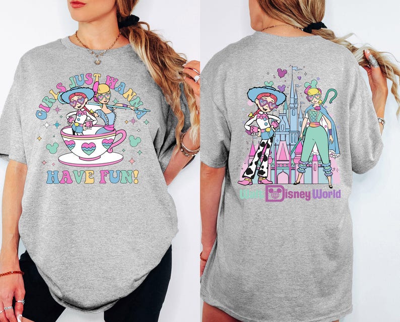 Toy Story Jessie Bo Peep Summer Shirt, Disney Girls Just Wanna Have Sun T-shirt, Toy Story Besties T Shirt, Wdw Girls Summer Trip Tee