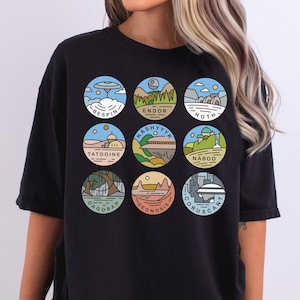 Disney Star Wars Planets Shirt, Galaxy&#39;s Edge Shirt, Disneyland Family Shirt, Disneyworld Parks Shirt, Endor Park Sweatshirt, Tatooine Shirt