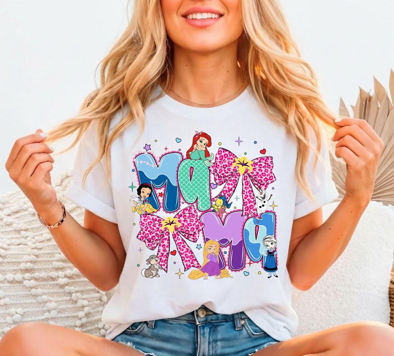 Disney Princess Mama Shirt, Princess Ariel Elsa Snow White Mama T-Shirt, Disney Mother's Day Tees, Disneyland Mom Trip Tee, Disney Mom Shirt