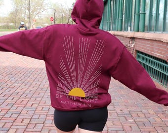 Be The Light Sweatshirt Gift For Christians, Mathew 5:14 Sweatshirt, Bible Verse Sweater, Religious Hoodie, Faith Outfit, Church Sweatshirt