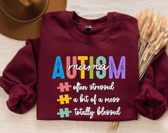 Autismus Mama Sweatshirt, Frauen Autismus Shirt, Autismus Mama Geschenk Shirt, Autismus Bewusstsein Shirt, Autismus Mutter Held, Bewusstsein Autismus, Autismus Mutter Geschenk