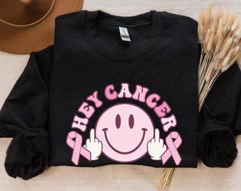 Sudadera Hey Cancer, camiseta de guerrero contra el cáncer, regalo de luchador contra el cáncer, camiseta de gatito, camiseta del mes de concientización, camiseta de luchador contra el cáncer, sobreviviente de cáncer