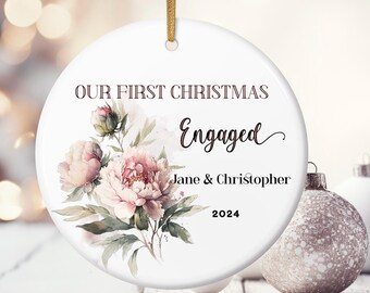 Personalized Engagement Ornament: First Christmas Keepsake Gift