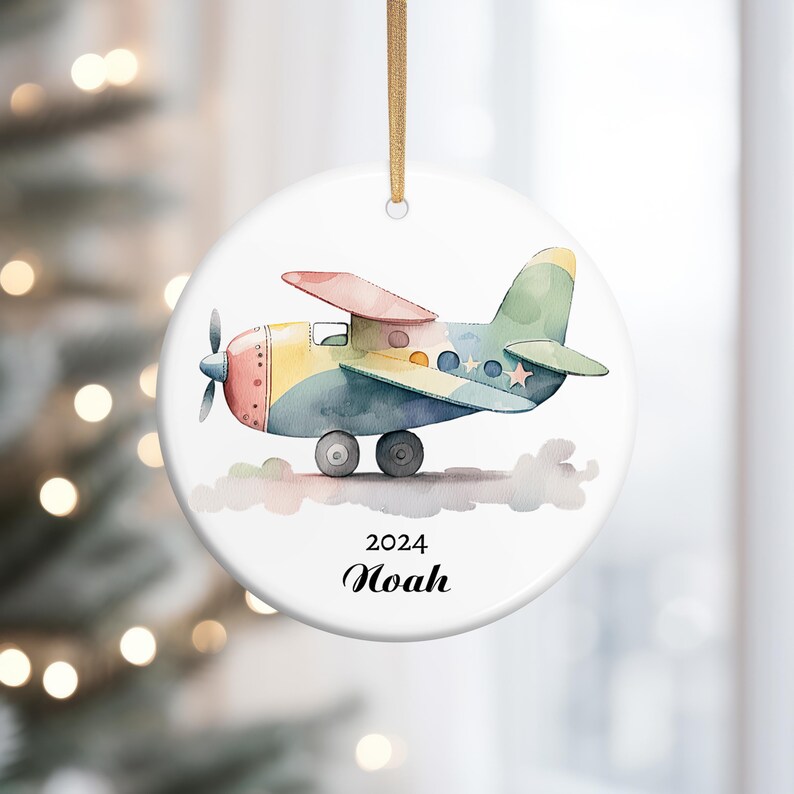 Personalized Plane Ornament Children Ornament, Christmas Ornament Gift