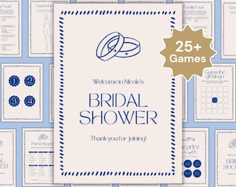 Fun Bridal Shower Games Bundle, Editable Wedding Shower Game, Modern Bridal Trivia Games, Bridal Bingo Game, Bachelorette Activities Canva