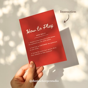 ntroducing ‘How Well Do You Know the Bride’ – an editable bridal shower game template that invites guests to answer fun trivia about the bride. With its vintage, hand-drawn design and modern minimalist style, this printable quiz is fully customizable in Canva. It’s perfect for bridal showers and bachelorette parties, and it includes an answer key plus detailed instructions for a seamless, engaging experience. Download instantly and personalize your game.