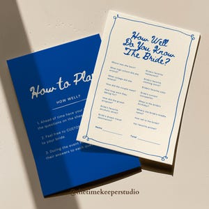 Make your bridal shower memorable with ‘How Well Do You Know the Bride’—an interactive game template designed to test guests’ knowledge about the bride. This editable Canva template combines a vintage, hand-drawn design with modern minimalist style, offering a unique and fun activity for wedding showers or bachelorette parties. Customize questions, colors, and fonts to fit your theme, and enjoy a complete set with an answer key and instructions for easy setup.