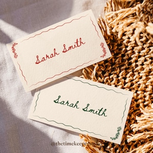 Hochzeit Tischkarten Handschriftlich Handgezeichnete Tischkarten Name Karten Skurril Vintage Design Bearbeitbar Druckbar Einzigartige Gefaltete Tischkarten Vorlage