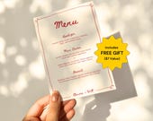 Wedding Menu Template Editable Custom Dinner Menu Hand-drawn Whimsical Wedding Menu Card Vintage Script Unique Reception Menu Canva