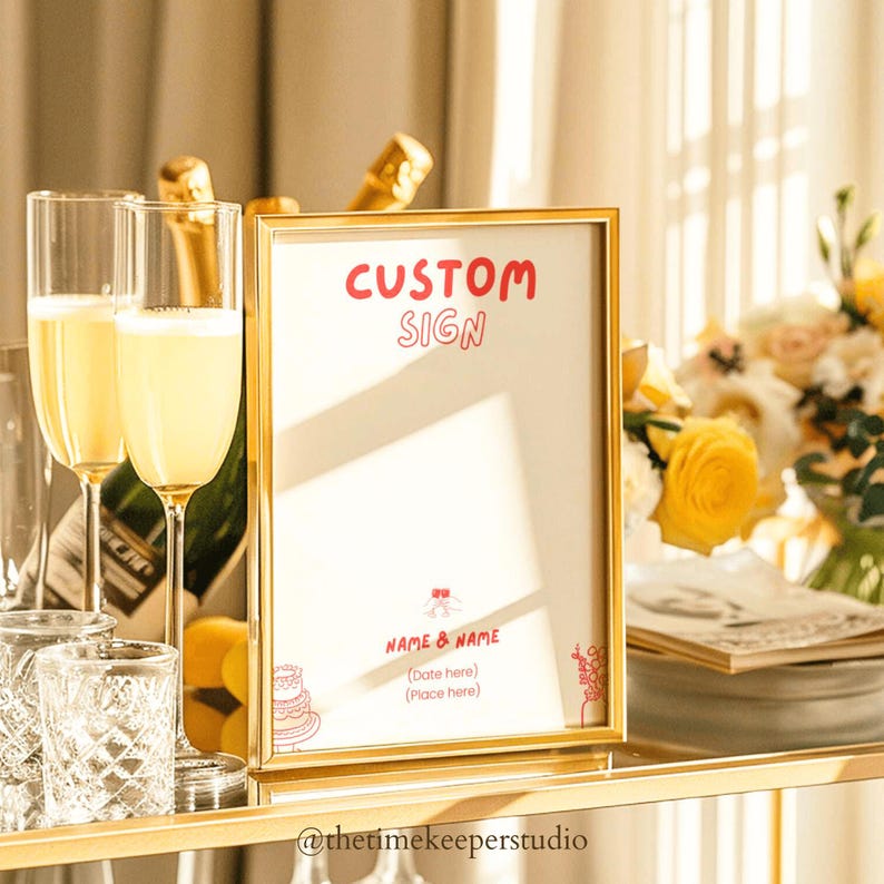 Custom Sign Template, Editable Canva Wedding Sign, Quirky Reception ...