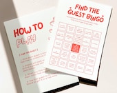 Find the guest bingo game, fun bridal shower icebreaker, wedding shower printable, bachelorette party game, editable Canva bridal template