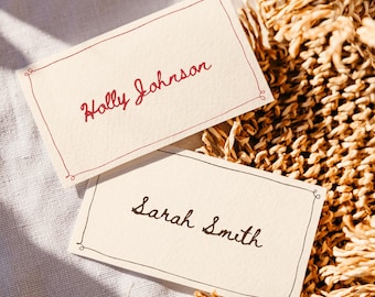Placement Cards Wedding Place Cards Handwritten Name Cards Bridal Table Name Tags Vintage Wedding Seating Cards Folded Name Cards Template