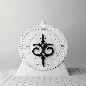 P6 - Orologio da scrivania minimale. Orologi di design italiano, orologi ecologici piccoli leggeri, orologi eleganti esclusivi firmati.