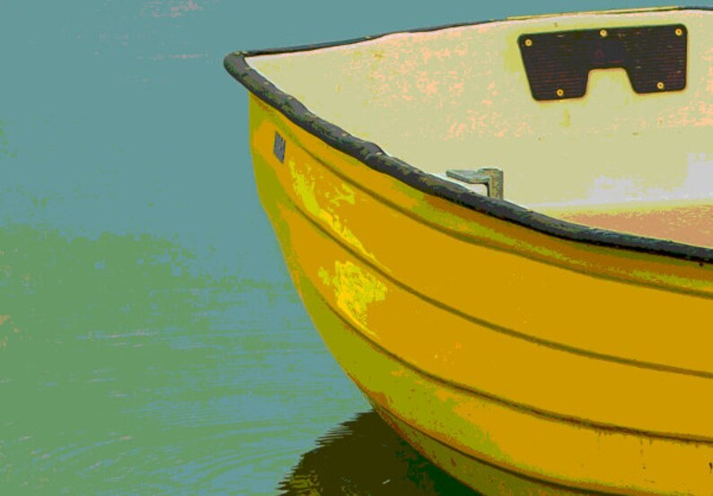 Yellow Rowboat Art With Poetry Missing Someone 8 x 10 Print | Etsy