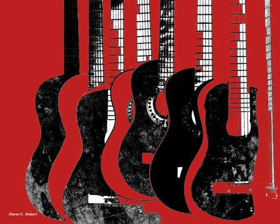 red and black guitars