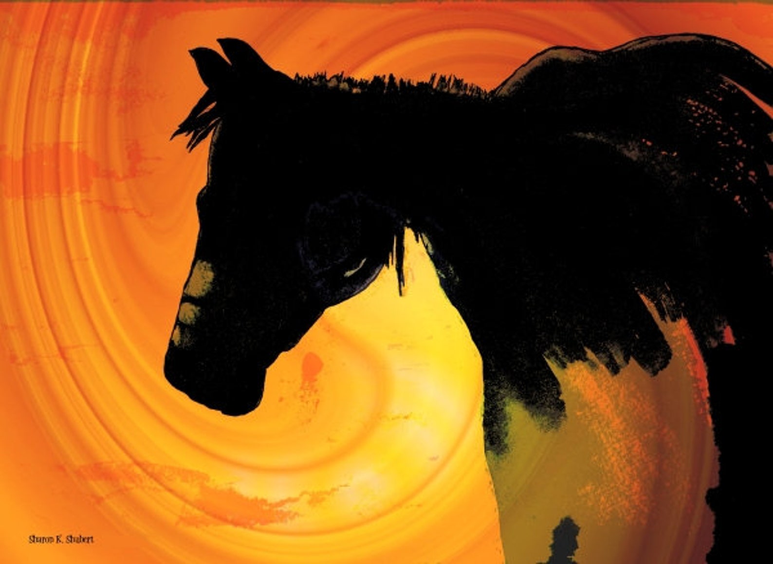 Horse Art Mixed Media Painting 8 x 10 Print Etsy