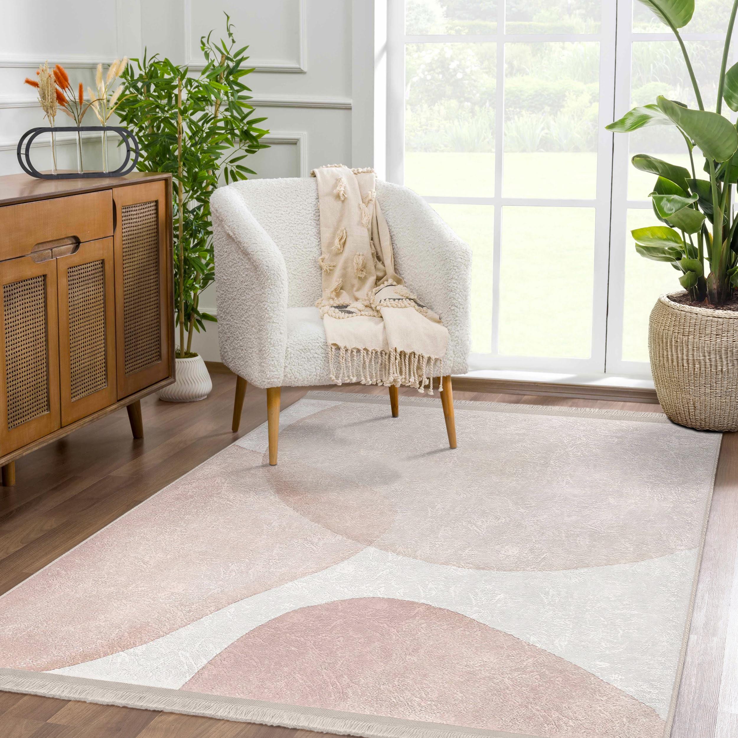 Teppich rosa beige